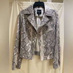 Insight Vegan Leather Snake Skin Moto Jacket -Sz 8